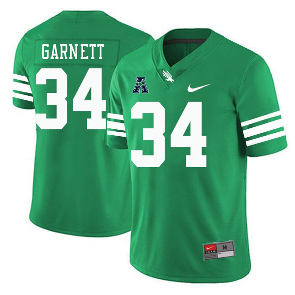 #34 CJ Garnett North Texas Mean Green College Football Jerseys Stitched-Green